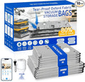 5 Jumbo + 5 Large Tear-Proof Vacuum Storage Bags with Pump, Oxford Fabric Reusable Space Saver Vacuum Storage Bags for Travel, Clothing, Luggage, Packing, Blankets, Quilt