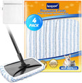 4 Pack Reusable Mop Pads for 15 * 8 inch Flat Mops Compatible with O Cedar Hardwood Floor More Microfiber Mop Cotton Terry Cloth, Floor Cleaner Mop Pads