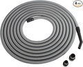 Cen-Tec Systems 50 Ft. Premium Shop Vacuum Extension Hose with 2 tank adapters and 1.25" curved end, Silver