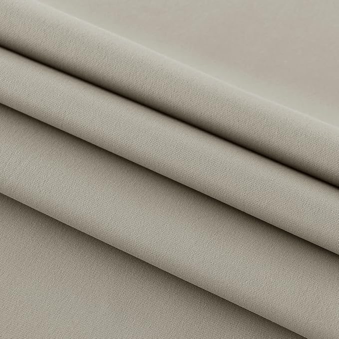 DWCN French Door Curtains – Rod Pocket Thermal Blackout Curtain for Doors with Glass Window, Kitchen and Patio Doors for Privacy, 54 X 72 Inches Long, 1 Curtain Panel with Tieback, Taupe