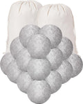 Kenning 26 Pieces Wool Dryer Balls Set, 24 Reusable Dryer Balls with 2 Muslin Bags Fabric Softener for Clothes Laundry Anti Wrinkle Anti Static Saving Energy and Time(Gray)
