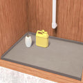 URMONA Waterproof Silicone Under Sink Mat 19'' x 19'' Shelf Liner for Kitchen and Bathroom, Cabinet and Counter Protector, Storage and Organizers, Litter Mat, Pet Cat Puppy Essentials(Beige)