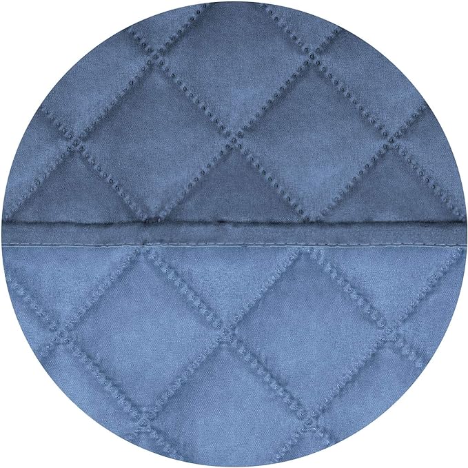 PureFit Reversible Quilted Sofa Cover, Water Resistant Slipcover Furniture Protector, Washable Couch Cover with Non Slip and Elastic Straps for Kids, Dogs, Pets (Sofa, Dark Blue/Light Blue)