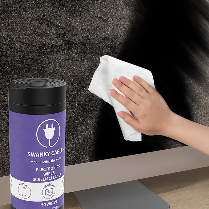 Screen Cleaner Wipes: Electronic Wipes for Screens - Computer Screen Wipes for Lens, Phone, Tv Screen and Monitor Cleaning - Tech Wipes & Microfiber Cloth (Canister, 300 Count)