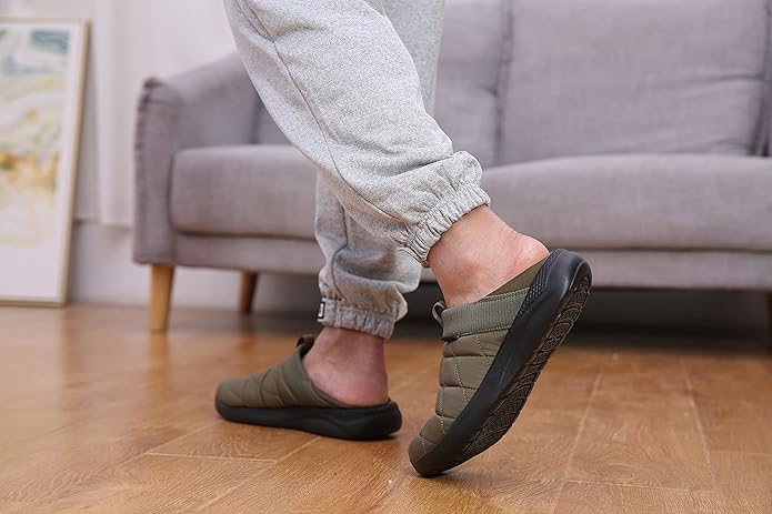 KUBUA Slippers for Men and Womens Indoor House Shoes Plush Slip on Outdoor Garden Loafers