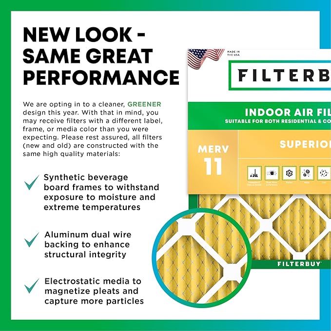 Filterbuy 20x24x1 Air Filter MERV 11 (MPR 1200) Allergen Defense Replacement (4-Pack), Electrostatic Pleated HVAC AC Furnace Filters, Made in USA (Actual Size: 19.38 x 23.38 x 0.75)