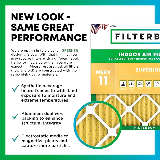 Filterbuy 16x24x4 Air Filter MERV 11 (MPR 1200) Allergen Defense Replacement (4-Pack), Electrostatic Pleated HVAC AC Furnace Filters, Made in USA (Actual Size: 15.38 x 23.38 x 3.63)