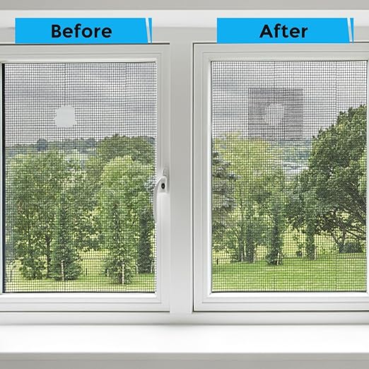 Black Window Screen Repair Tape, 2IN X 10FT Screen Repair Kit for Windows or Doors, Strong Adhesive Fiberglass Mesh Patch Tape