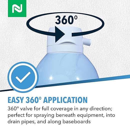 Nibor-D Insecticide Foam with IGR, Ready-to-Use for Fly and Cockroach Control, 360 Degree Application, Includes 17" Hose, (6 Pack, 21 oz Can)