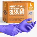 SafeWay Nitrile Disposable Gloves — Multi-Purpose Powder-Free, Non-Latex, Medical Use, and Textured Fingertips for Food Prep, Cleaning, Tattoo, Nursing, Lab, Examination, & More — (6000 pcs, Large)