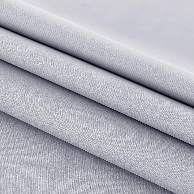 DWCN French Door Curtains – Rod Pocket Thermal Blackout Curtain for Doors with Glass Window, Kitchen and Patio Doors for Privacy, 54 X 72 Inches Long, 1 Curtain Panel with Tieback，Silver Grey