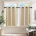 PONY DANCE RV Curtains 24 inch Length, Short Drapes for Bathroom Kitchen, Privacy Mini Camper Curtains for Kids Nursery Bunk Small Windows(2 Panels, W 29 x L 24 inches, Biscotti Beige)