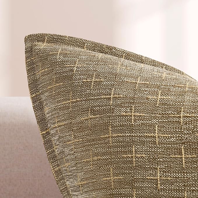 ZWJD Pillow Covers 24x24 Set of 2 Soft Polyester Textured Pillow Covers with Stylish Flange Edge Cozy Farmhouse Throw Pillows for Couch Bed Sofa Living Room