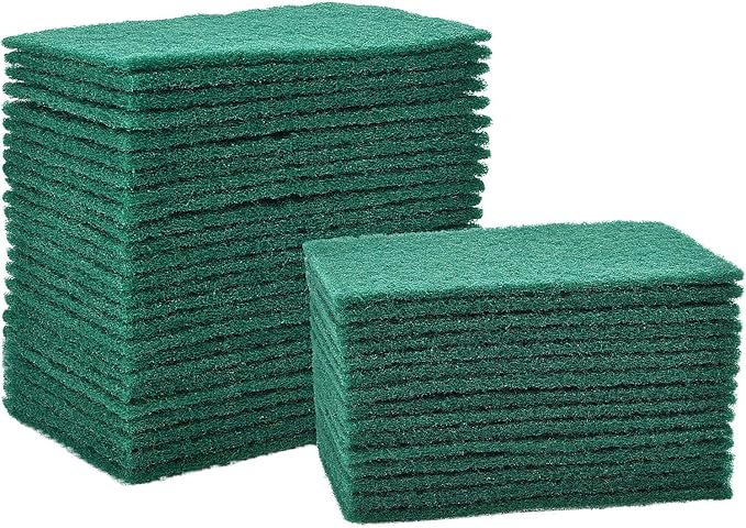 Jetec Scrub Pads Scouring Pads Sponge Dish Scrubber Scouring Cleaning Non Scratch for Kitchen Dishes Cleaning(Green,200 Pieces)