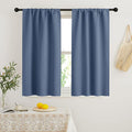 RYB HOME 45 inch Curtains for Kitchen Room Darkening Privacy Mini Curtain for RV Camper Bathroom Small Window, Width 29 x Length 45 inch, 2 Panels Set, Stone Blue