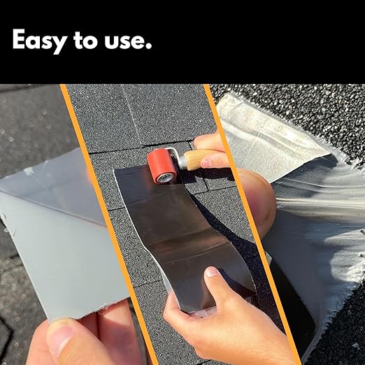 HSS Sealant Tape with MicroSealant - Waterproof Commercial Roofing Tape for Roof and RV Repair - UV- & Weatherproof - Grey - 6 inch x 25 ft.