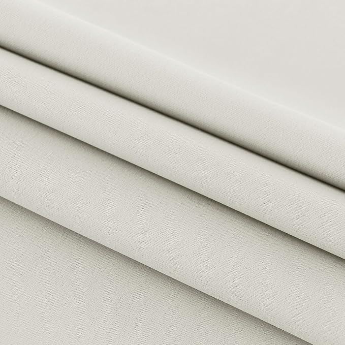 DWCN French Door Curtains – Rod Pocket Thermal Blackout Curtain for Doors with Glass Window, Kitchen and Patio Doors for Privacy, 54 X 80 Inches Long, 1 Curtain Panel with Tieback, Ivory
