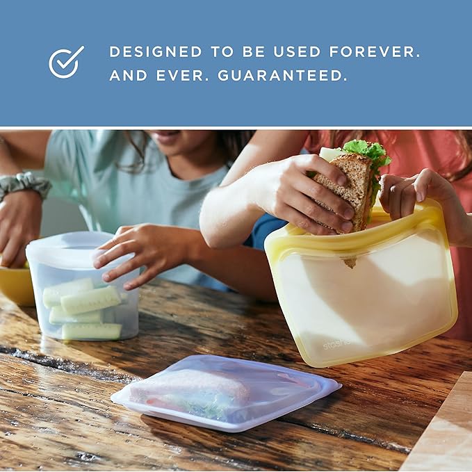 Stasher Premium Silicone Reusable Food Storage Bowl, 8-Cup, Clear, Microwave, Sous Vide, Dishwasher, Oven and Freezer Safe, Travel Container, BPA Free, Leak-free, Eco-friendly