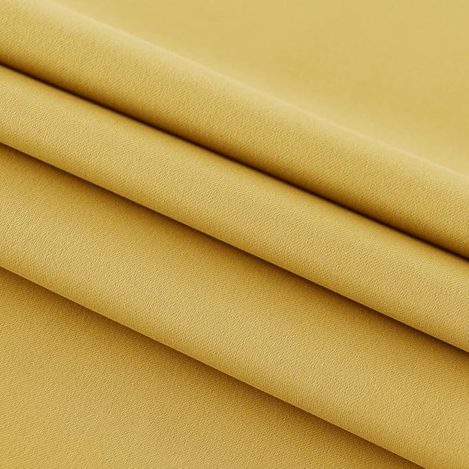 DWCN French Door Curtain - Rod Pocket Thermal Blackout Panel for Doors With Glass Window, Kitchen and Patio - Privacy, 36 X 72 Inches Long, 1 Panel With Tieback, Yellow
