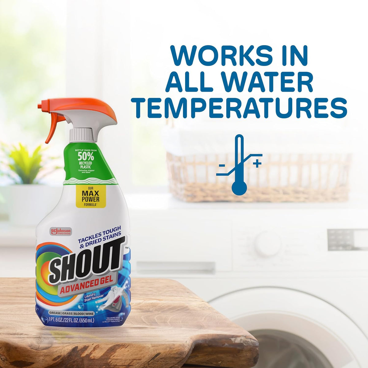 Shout Advanced Spray and Wash Laundry Stain Remover Gel, Best Shout Formula, 22 oz - Pack of 3