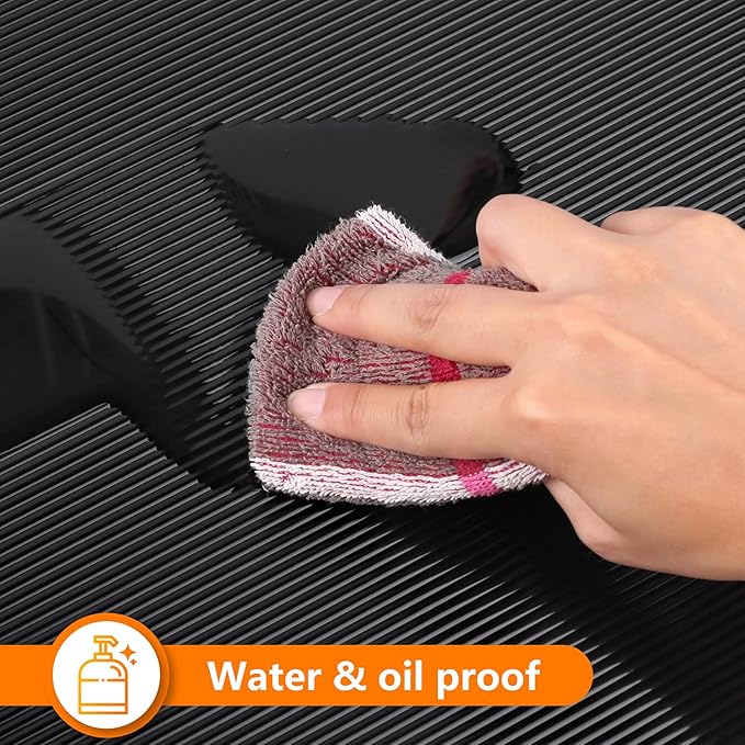 Shelf Liners for Kitchen Cabinets Non Adhesive Drawer Liner EVA Material Cupboard Mat Refrigerator Mats Washable Fridge Liner for Cabinet, Storage and Desks 11.8 x 59 Inches Black