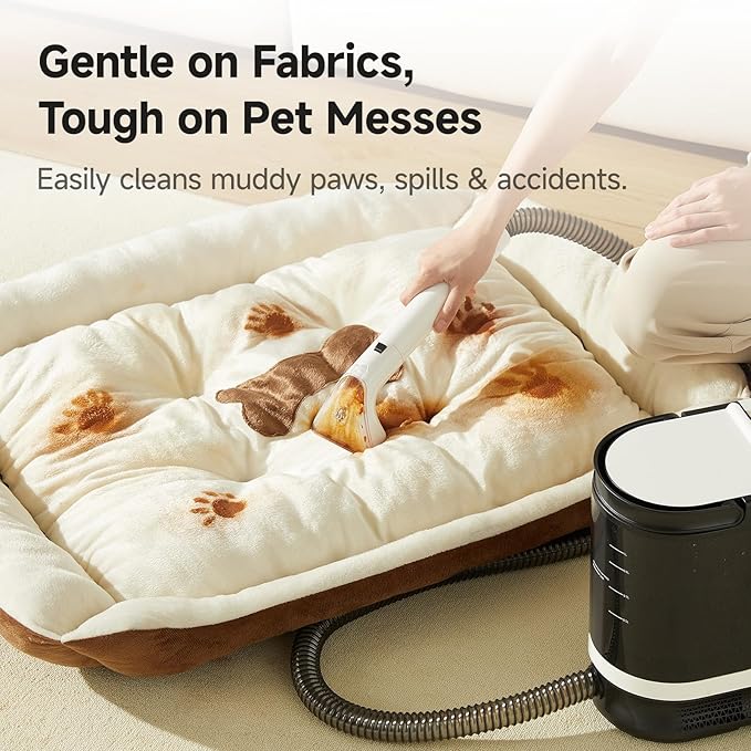 uwant Portable Carpet Cleaner with Steam& Hot Water System 18Kpa Powerful Suction Carpet Cleaner with 4 Cleaning Tools& Solution 2 in 1 Upholstery Cleaner Steam Cleaner for Pets, Car (Small 18Kpa)