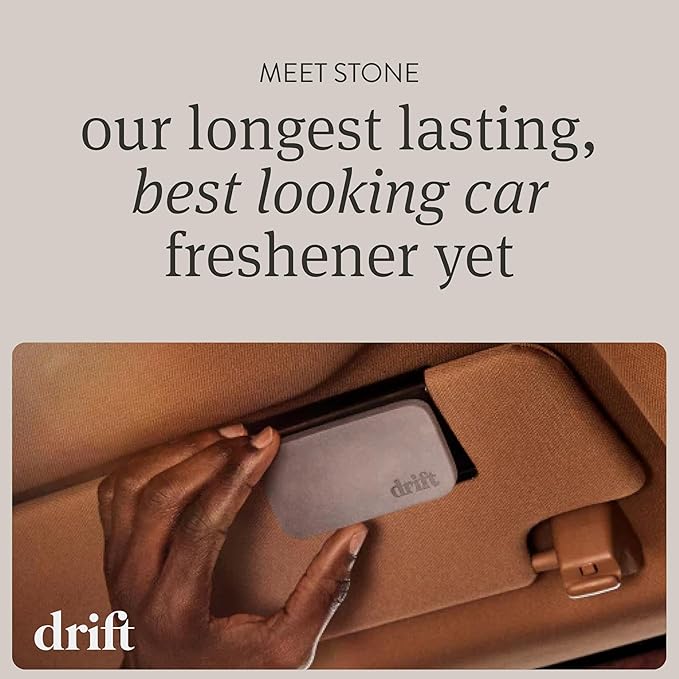 Drift Car Air Freshener - Stone Air Freshener Car Odor Eliminator - Long Lasting Scent - Auto Accessories - Metal Clip - Essential Oils - Clean Ingredients - Cabana Scent Starter Kit