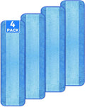 4-Pack Microfiber Cleaning Pads, 18-Inch Microfiber Mop Pads Compatible with Bona Mop, Washable and Reusable Mop Pad Refills for Hardwood Tile Laminate Floors