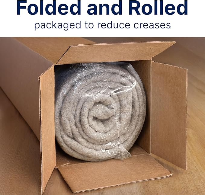 RUGPADUSA - Eco-Plush - 7'x9' - 3/8" Thick - 100% Felt - Extra Cushioned Rug Pad - Available in 3 Thicknesses, Many Custom Sizes