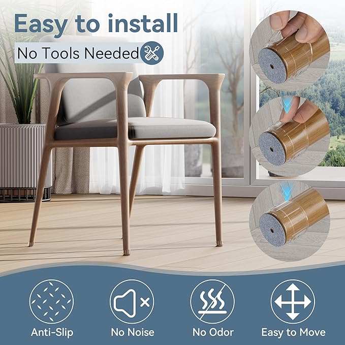 24PCS Extra Small Silicone Chair Leg Floor Protectors for Hardwood Floors, Thicken Rubber Chair Leg Cap Covers, Non Slip Furniture Leg Pads to Protect Wood Tile Floors from Scratches and Reduce Noise