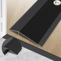 Gaahing Aluminum Floor Transition Threshold Strip, Bridge The Height Gap Between 0.3 to 1.6 inches for Doorway Ramp (2Pcs x 35.4in x 3.9in, Matte Black)