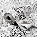 Floral Drawer and Shelf Liner for Kitchen 16IN x 10FT, Non-Adhesive and Strong Non-Slip Cabinet Drawer Liners, Waterproof Thickened Shelf Liner,Easy to Clean,Black and White