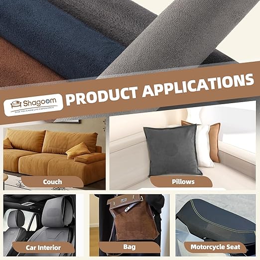 Suede Repair Patch, 17X79 Inch Fabric Large Repair Tape, Self-Adhesive Patches for Furniture, Sofa, Car Interior, Shoes, Hand Bag, Clothing (Grey, 17X79 Inch)