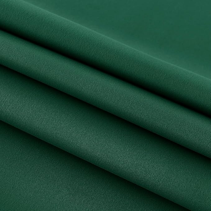 DWCN French Door Curtains – Rod Pocket Thermal Blackout Curtain for Doors with Glass Window, Kitchen and Patio Doors for Privacy, 25 X 72 Inches Long, 1 Curtain Panel with Tieback,Hunter Green