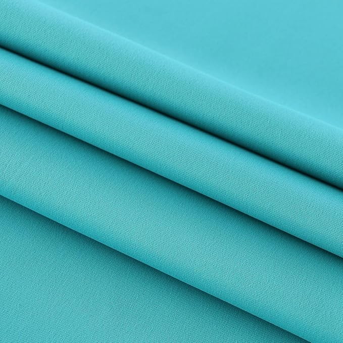 DWCN French Door Curtains – Rod Pocket Thermal Blackout Curtain for Doors with Glass Window, Kitchen and Patio Doors for Privacy, 23 X 72 Inch Length, 1 Curtain Panel with Tieback, Turquoise