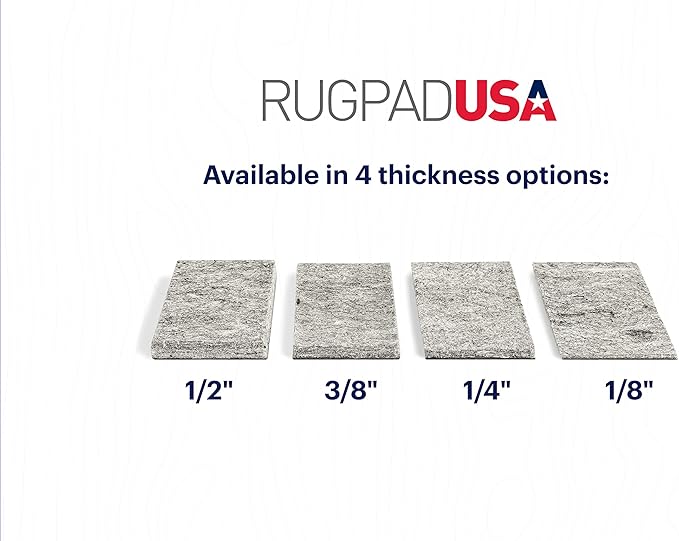 RUGPADUSA - Dual Surface - 2'6" x 8' - 3/8" Thick - Felt + Rubber - Enhanced Non-Slip Rug Pad - Adds Comfort and Protection - for Hard Surface Floors