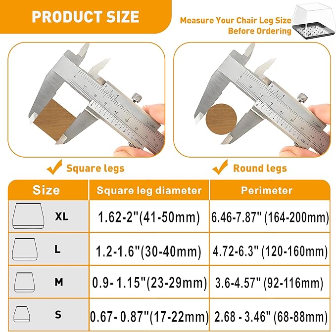 Furniture Sliders,24 PCS Chair Leg Sliders for Carpet, Furniture Movers Sliders, Carpet Chairs Furniture Glides, Floor Protectors, Carpet Moving Sliders Easily Move.(Clear, Fit:1.2-1.6")