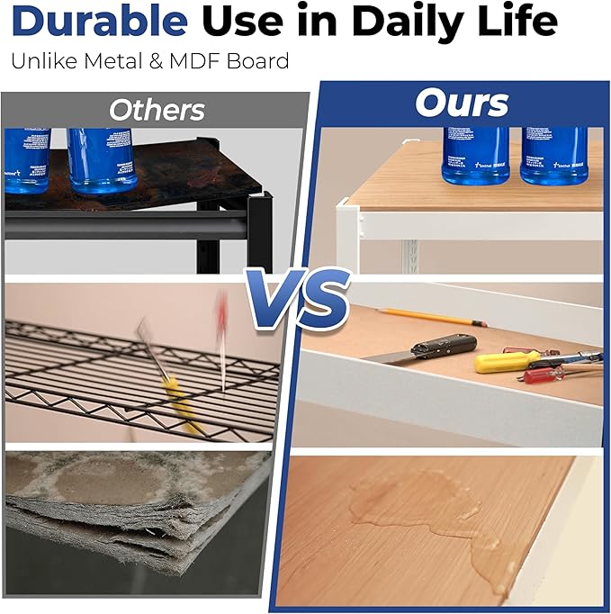 HOMEDANT House White 5-Tier Metal Rolling Cart Shelf Rack Casters Heavy Duty Wheel Shelving Unit Adjustable Utility Storage Shelves Organizer Shelf Kitchen Garage 36.2" W x 16.5" D x 69.5" H 4Pack