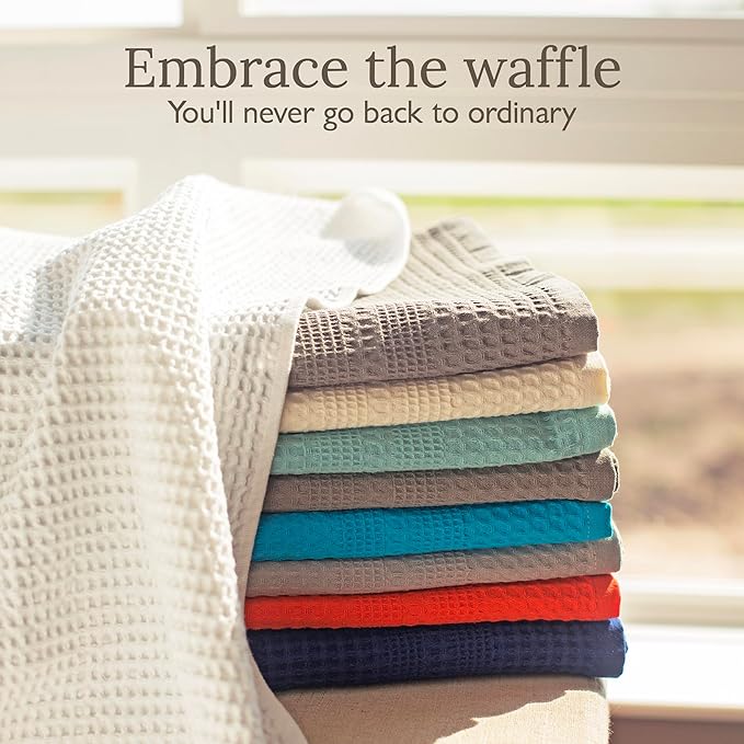 GILDEN TREE Waffle Bath Sheet Large Bath Towels Quick Dry Thin Body Towels, 40x80 Oversized Bath Towels for Adults, 2 Pack Bath Sheet Set, Classic Style (Cream)