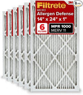 Filtrete 14x24x1 AC Furnace Air Filter, MERV 11, MPR 1000, Micro Allergen Defense, 3-Month Pleated 1-Inch Electrostatic Air Cleaning Filter, 6 Pack (Actual Size 13.81x23.81x0.81 in)