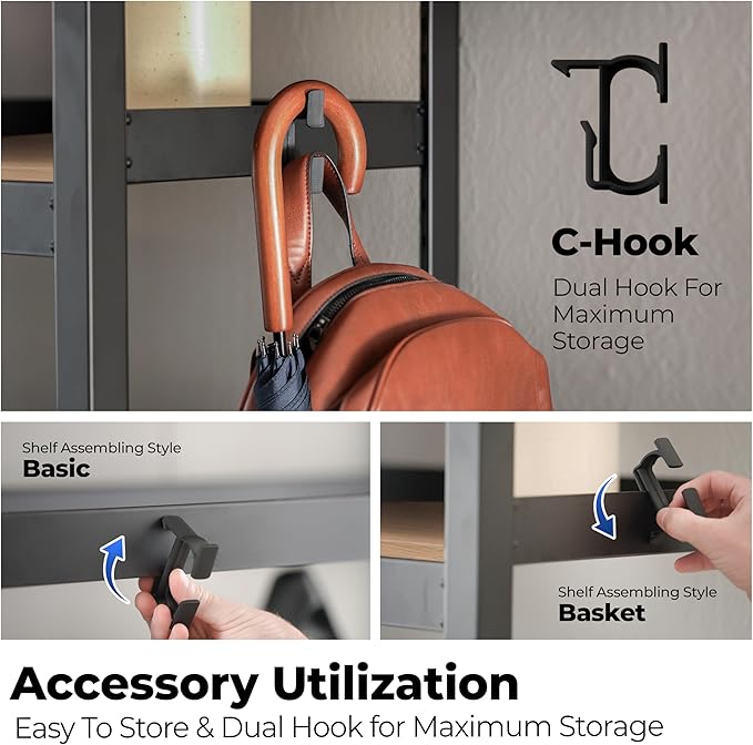 HOMEDANT House 5-Tier Metal Rolling Cart Shelf Rack Casters Heavy Duty Laminated Wheel Shelving Unit Adjustable Utility Storage Shelves Organizer Shelf Kitchen Garage 24.4" W x 16.5" D x 62.2" H 1Pack