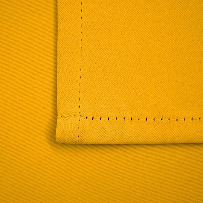 Pickluc Cafe Kitchen Curtains 36 Inches Long 2 Panels, Blackout Tier Curtains with Rod Pocket, Short Black Out Curtain for Small Window, 42" Wide and 36" Length, Set of Two, Mustard Yellow