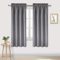 DWCN Grey Room Darkening Blackout Curtains - Rod Pocket Thermal Insulated Privacy Energy Saving Window Curtain Drapes 42x 72 inch Length, Set of 2 Bedroom Living Room Curtains