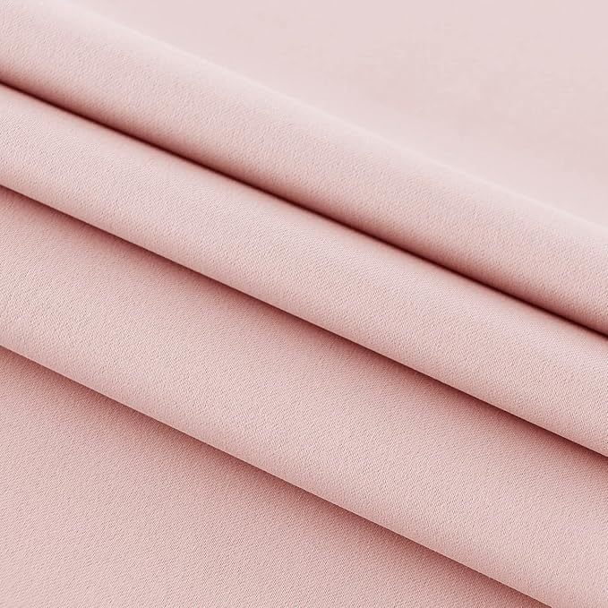 DWCN French Door Curtains – Rod Pocket Thermal Blackout Curtain for Doors with Glass Window, Kitchen and Patio Doors for Privacy, 25 X 40 Inches Long, 1 Curtain Panel with Tieback,Blush Pink