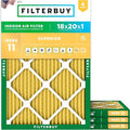 Filterbuy 18x20x1 Air Filter MERV 11 (MPR 1200) Allergen Defense Replacement (4-Pack), Electrostatic Pleated HVAC AC Furnace Filters, Made in USA (Actual Size: 17.50 x 19.50 x 0.75)