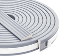 QDiShi 196" Wedge-Shape Weather Stripping Door Seal Weatherproof Foam Seals Self Adhesive Insulation Anti-Collision Strip Soundproofing Frame Insulation Tape Fits 0.13-0.31" Gaps(Grey)