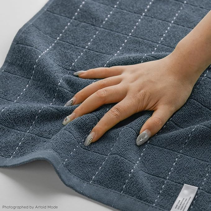 Artoid Mode Checkered Designed Cotton Grey Terry Kitchen Dish Towels, 15x25 Inch Soft Absorbent Quick Drying Family Cleaning Tea Towels Set of 4
