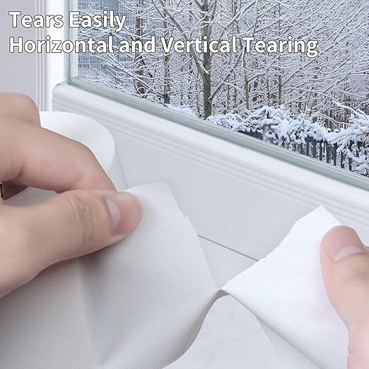 3Pack Duct Tape Heavy Duty Single Sided, Strong Adhesive High Strength, Waterproof Mesh Tape for Indoor Outdoor Repairing Sealing Bonding, Easy Use Hand Tearable, 1.57 Inch x 33 Feet, White