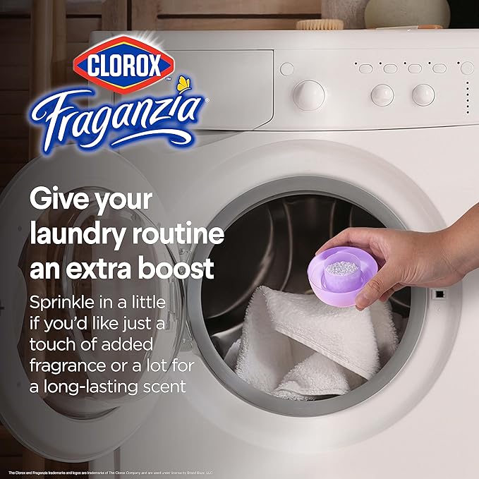 Clorox Fraganzia Laundry Scent Booster Crystals in Lavender with Eucalyptus Scent - Scented In-Wash Freshener Beads for Fresh, Clean, Great Smelling Clothes and Linens, 70 Oz