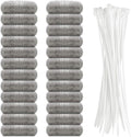 24 Pieces Lint Traps Stainless Steel Washing Machine Lint Snare Traps Laundry Mesh Washer Hose Filter with 24 pcs Cable Ties